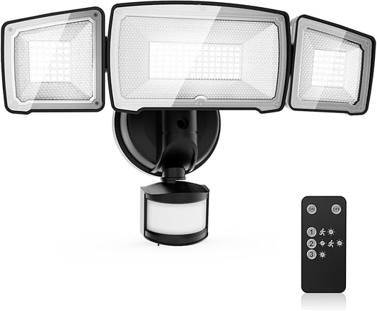 MAGAGUVU 100W Flood Lights Outdoor, 9000lm Bright LED Work Light with Plug, 6500K Daylight White LED Flood Lighting, IP66 Waterproof Security Yard Lights for Yard Garage Stadium