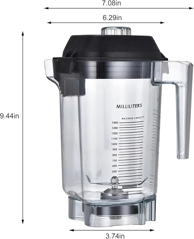 48oz Advance Container Replacement for Vitamix Commercial Blender,48 oz Pitcher Replacement for Vitamix,Fit for The Quiet One VM0145, Touch & Go and Drink Machine Advance Commercial Blender Series