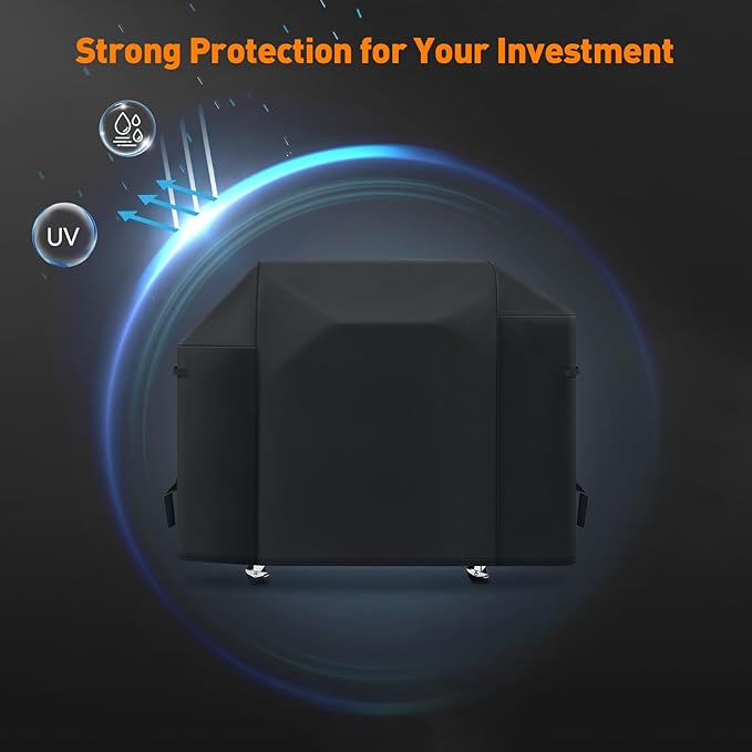 Heavy Duty 600D Polyester Cover Compatible with Traeger Silverton 810, Silverton XL Pellet Grill Smoker Outdoor Waterproof fit for Traeger Silverton 810 XL Pellet Grill Cover Full Length BAC593