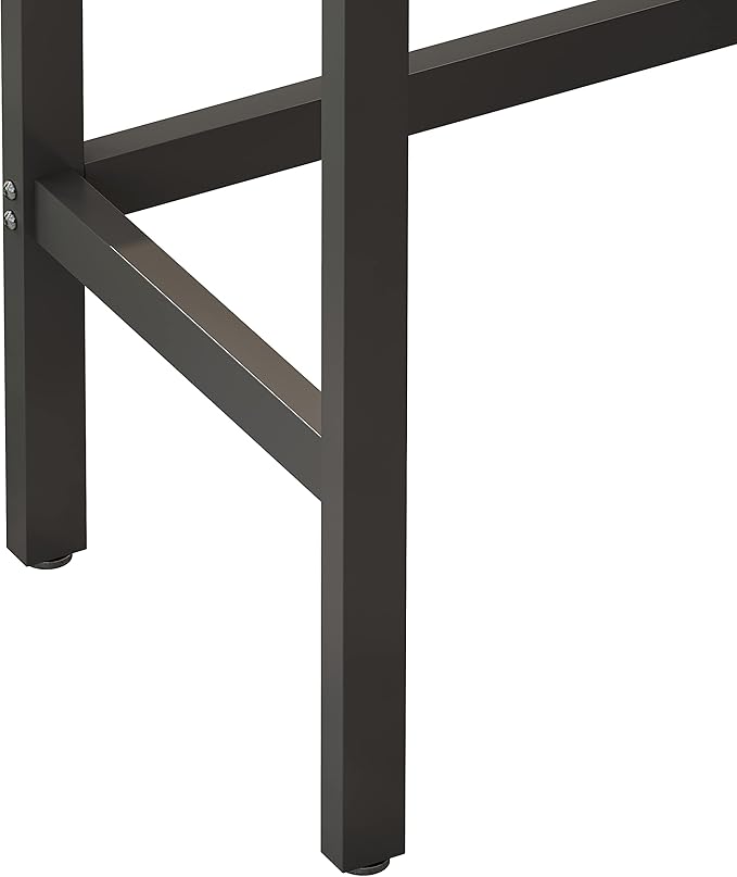 Harper & Bright Designs 4-Piece Dining Table Set, 60.2" L Solid Wood Dining Table with 3 Stools and Metal Frame for Kitchen Dining Room, Natural