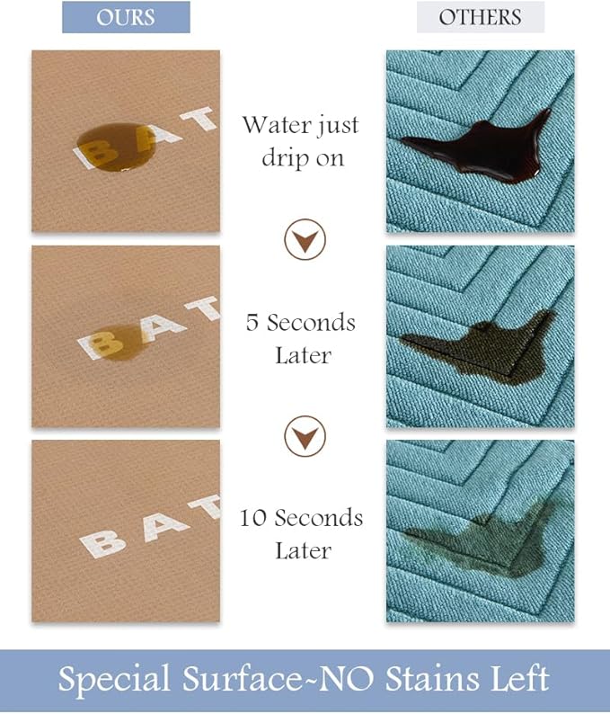 Bath Mat-Bathroom Mat Rug Non Slip Super Absorbent Stain Resistant Quick Dry Thin Bathroom Rug-Bath Mats for Bathroom Floor Bathtub Vanity-Bathmat Bath Rug Easy Care-24"x35" Brown