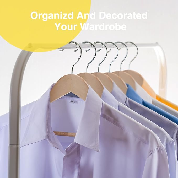 Wooden Hangers 20 Pack Slim Coat Hangers for Closet with Smooth Finish,Shirt,Suit,Dress,Heavy Duty Clothes Hanger Natural