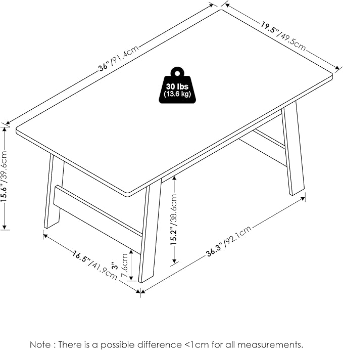 Furinno Beginning Coffee Table, White
