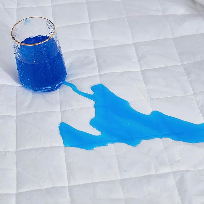 Queen Waterproof Mattress Pad, 8-21" Deep Pocket Protector Ultra Soft Quilted Fitted Topper Cover Breathable Fit for Dorm Home Hotel - White