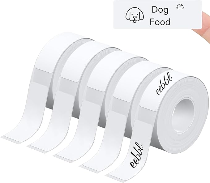 1175 Pcs D30 Label Maker Tape, 15×30mm(0.59"×1.2") Thermal Label Print Stickers Compatible with D30 Portable Label Printer Adapted Print Paper for Office, 230 Labels/Roll, 5 Rolls(White)