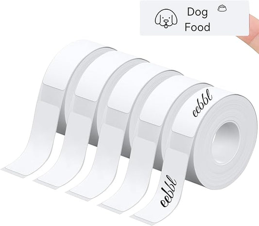 1175 Pcs D30 Label Maker Tape, 15×30mm(0.59"×1.2") Thermal Label Print Stickers Compatible with D30 Portable Label Printer Adapted Print Paper for Office, 230 Labels/Roll, 5 Rolls(White)