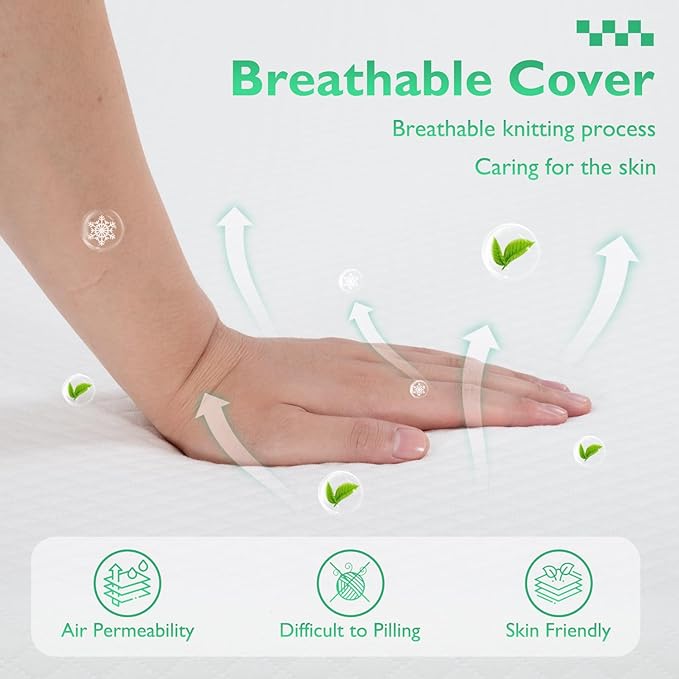 FDW Twin XL Mattress 6 inch Gel Memory Foam Mattress Medium Firm Mattresses for Cool Sleep Relieving Pressure Relief CertiPUR-US Certified Mattress in a Box