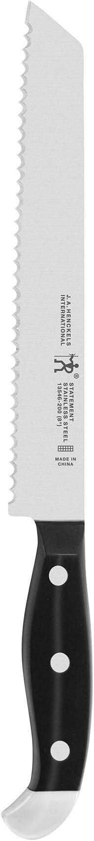 HENCKELS Classic Razor-Sharp 8-inch Slicing Knife & Statement Razor-Sharp 8-inch Bread Knife, Cake Knife, German Engineered Informed by 100+ Years of Mastery, Black