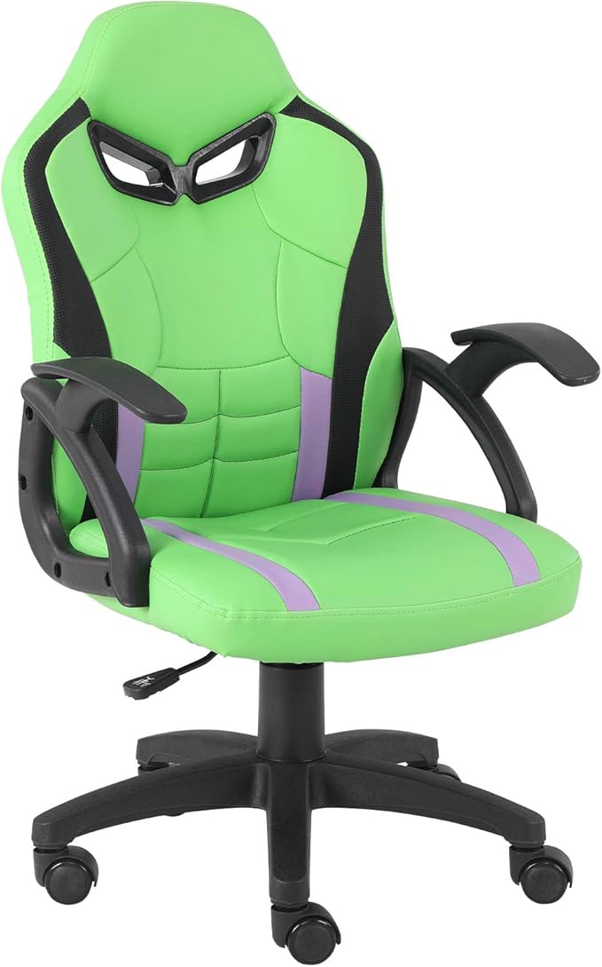 Modern-Depo Gaming Chair for Teenagers Juniors, High Back Ergonomic Swivel Racing Computer Chair, Height Adjustable Racing Gaming Chair, Green