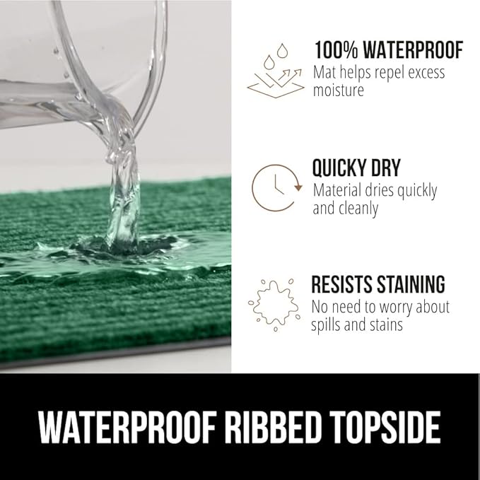 GORILLA GRIP Traffic Guard Door Mat, Heavy Duty Welcome Mats, Commercial Office Space Doormat, Waterproof, Fade Resistant, Strong Rubber Backing, Low Profile, Shoe and Boot Scraper, 29x17, Green