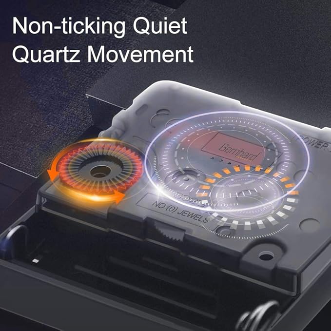 Bernhard Products Extra Large Wall Clock, 18 Inch, Dark Brown, Quartz Silent, Battery Operated, Non-Ticking, Decorative Roman Numeral, Stylish Clock, Accurate Timekeeping