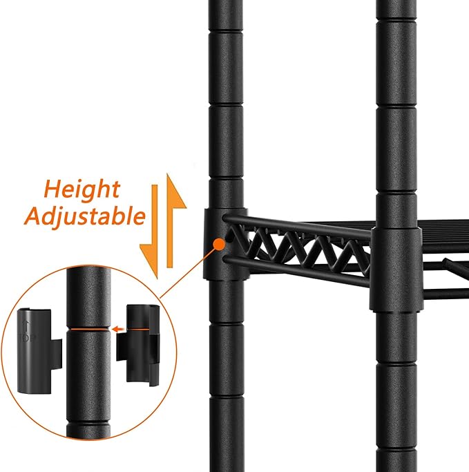 3-Shelf Adjustable Heavy Duty Storage Shelves,36" Wx14 Dx35.8 H Metal Organizer Wire Rack for Laundry Bathroom Kitchen Pantry Closet Garage Shelving Black