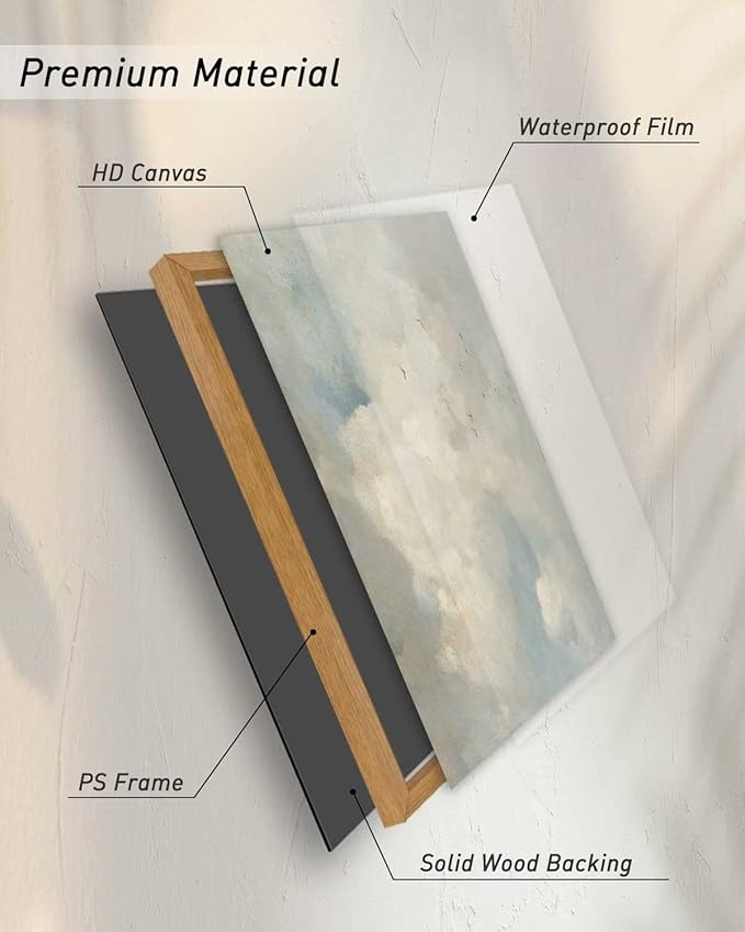 InSimSea Framed Canvas Wall Art Vintage Decor, Home Decor Classical Oil Painting Shells Fish Canvas Prints Vintage Landscape Wall Art Home Office Decor, 8"x10"