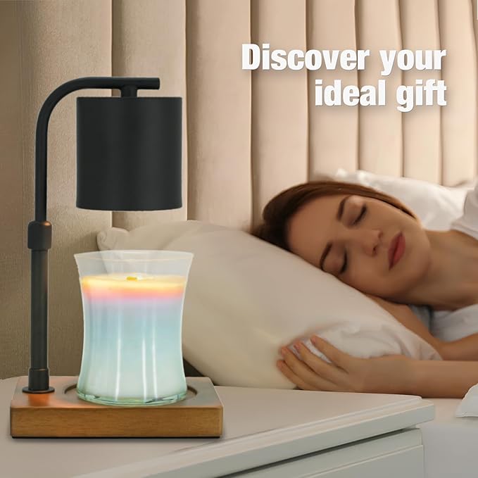 Candle Warmer Lamp Timer - Electric Adjustable Candle Lamp Warmer, Birthday Gifts for Women, Mothers Day Gifts for Mom, House Warming Gifts New Home, Candle Warmer for Jar Candles with 2 Bulb