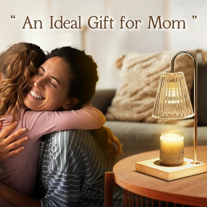 Candle Warmer Lamp with Timer, Candle Wax Warmer Flower Lamp Dimmable, Birthday Day Gifts for Mom Women, Home Fragrance Accessories for Dorm Room Decor