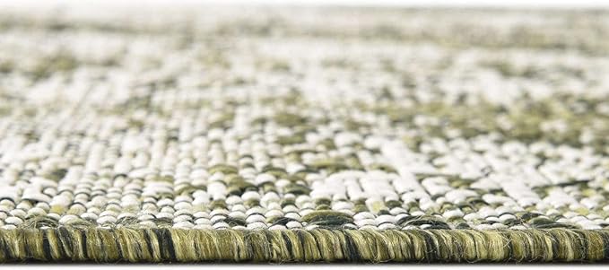 Unique Loom Outdoor Traditional Collection Area Rug - Valeria (4' 1" x 6' 1" Rectangle, Green/ Light Green)