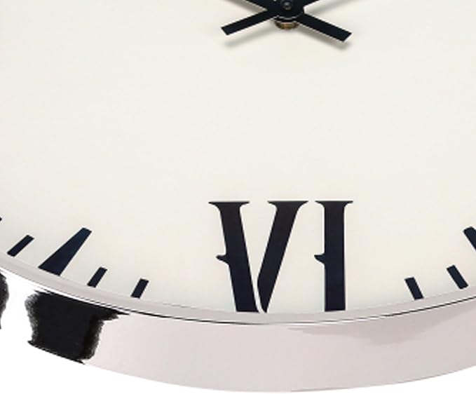 20 Inch Retro Decorative Wall Clocks, Silent Non-Ticking Battery Operated White Vintage Clock with Large Numbers, Easy to Read Kitchen Living Room, Bathroom and Office,Beige