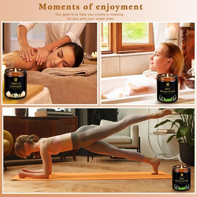 Scented Candles Set for Home, 6 Pack Scented Aromatherapy Candles for Women, 42.3 Oz 300 Hours Burning, Soy Wax Candle Gift Set with Lemon Lavender, Idea for Birthday, Anniversary, Mother's Day