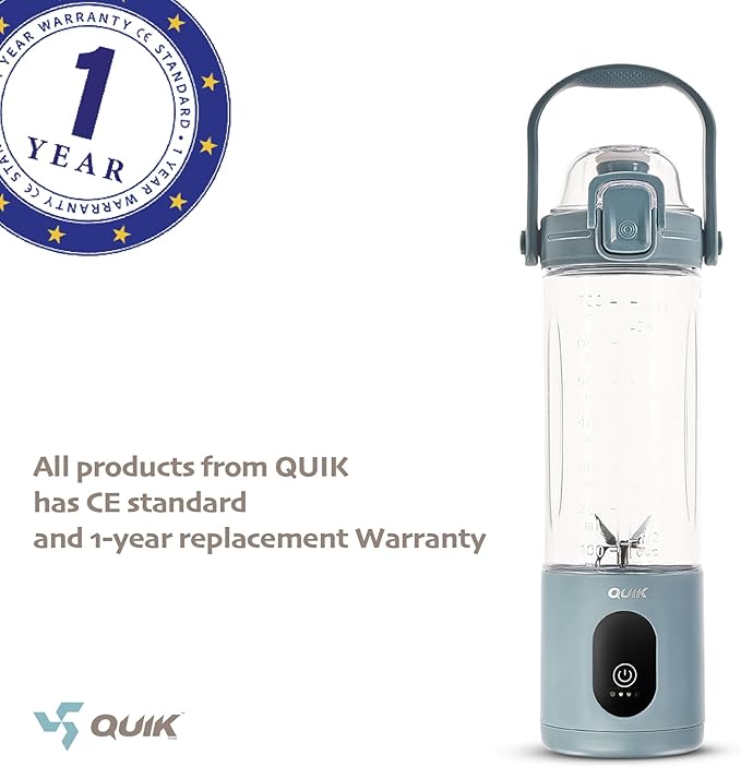 Portable Blender - Cordless 24oz. Personal Blender for Shakes and Smoothies, Licuadora, BPA Free - Ice Crush, Dishwasher safe parts, Waterproof, Triple Batteries, Juicer Cup (Gray)