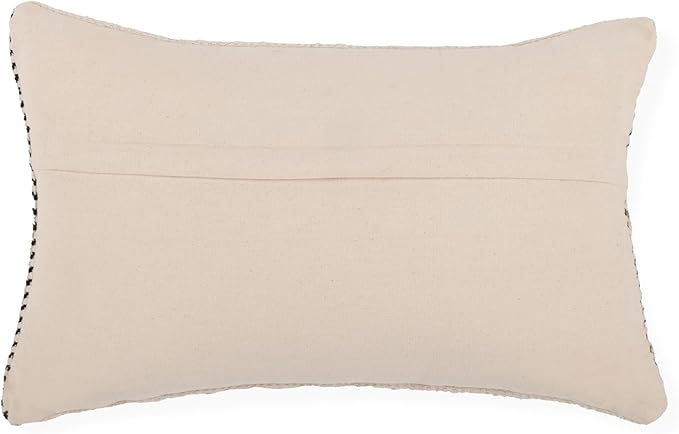 REDEARTH · Boho Textured Throw Pillow Cushion Covers- Lumbar Woven Tufted Decorative Farmhouse Cases Set for Couch, Sofa, Bed, Chair, Dining, Patio, Outdoor; 100% Cotton (12"x20", Gray) Pack of 2