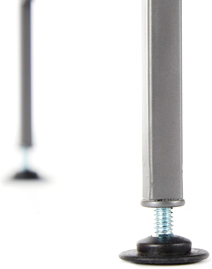 Seville Classics Sturdy Freestanding Storage Shelf for Bedroom, Closet, Entryway, Dorm Room Organizer Stackable Durable Metal Shoe Rack Silver Mist Slat, 3-Tier