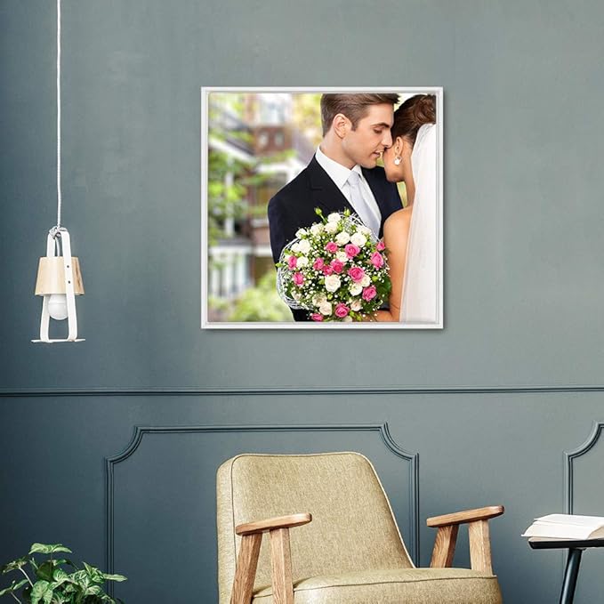 wall26 Framed Custom Canvas Wall Art for Living Room, Bedroom Canvas Prints for Home Decoration Ready to Hang - 24"x24", White Frame