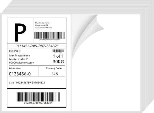 200 Half Sheet Self Adhesive Shipping Labels 100 Sheets, 8.5" x 5.5" Address Labels Laser/Ink Jet White Blank (100 sheets-200 Count)