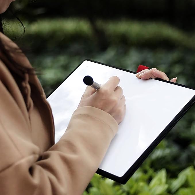 iNenya Portable White Board, 8.5 x 11 Inches, Small Dry Erase Board, Mini Portable whiteboard,Anti-Ghosting Surface, Smart Reusable Foldable for Kids Shool Students Office Home Travel (Black)