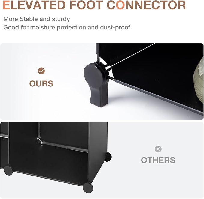 Neprock Closet Organizer, 6 Cube Closet Organizers and Storage, Portable Closet Storage Shelves, Clothes Storage Organizer Bookcases for Kids, Closet, Bedroom, Bathroom,Office（Black）