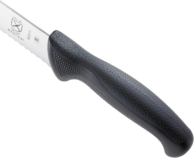 Mercer Culinary M23111 Millennia Black Handle, 11-Inch Wavy Edge, Slicer