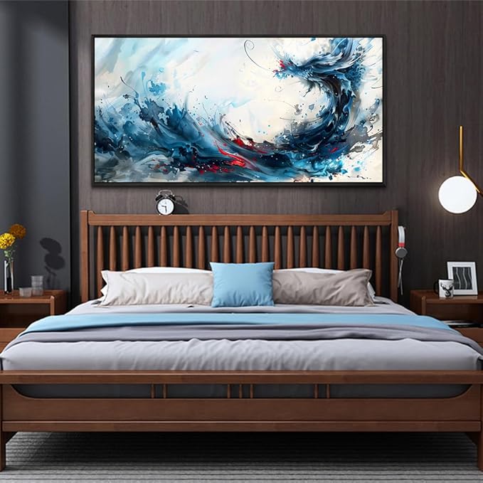 hyidecorart Canvas Prints Wall Art For Living Room Large Abstract Painting Artworks Black Framed Wall Decor Bedroom Hang Pictures For Office Decoration Inspiration Watercolour Posters Hotel Mural