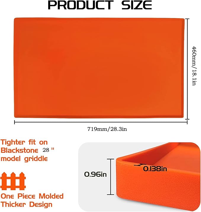 Silicone Protective Cover for 28" Blackstone Griddle,Heavy Duty Food Grade Silicone Grill Mat, Protect Griddle from Rodents, Insects, Debris, and Rust,All Season Cooking Protective Cover