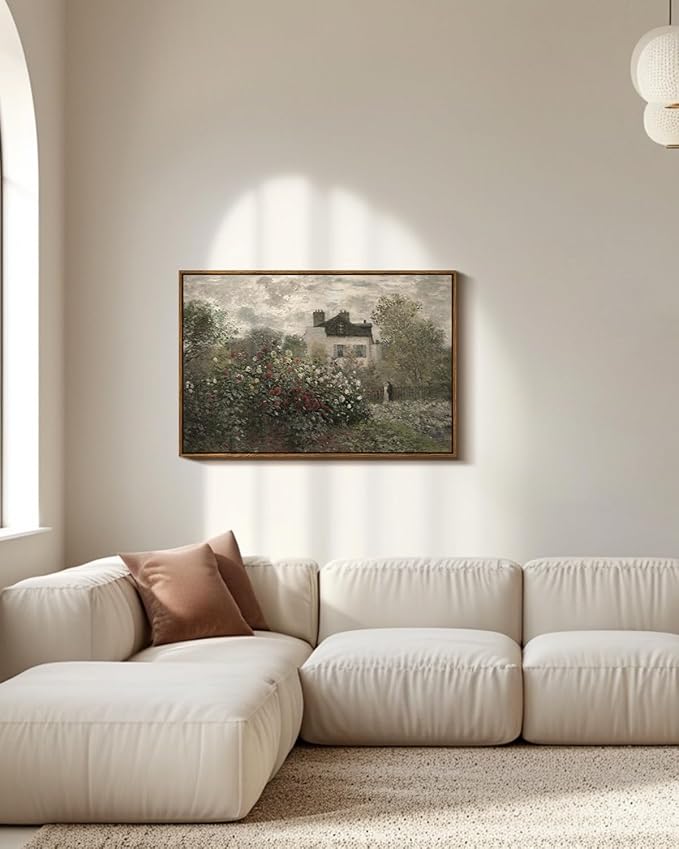 InSimSea Framed Canvas Wall Art, Vintage Decor for Home, Large Landscape Farmhouse Art, Cottagecore Bedroom Kitchen Bathroom Decor, 20"x30"