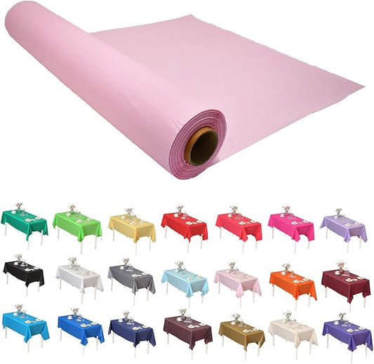 Craft And Party, Pink Plastic Table Cover Roll - 40in X 100 feet Heavy Duty Plastic Banquet Table Cover Roll. (Pink)
