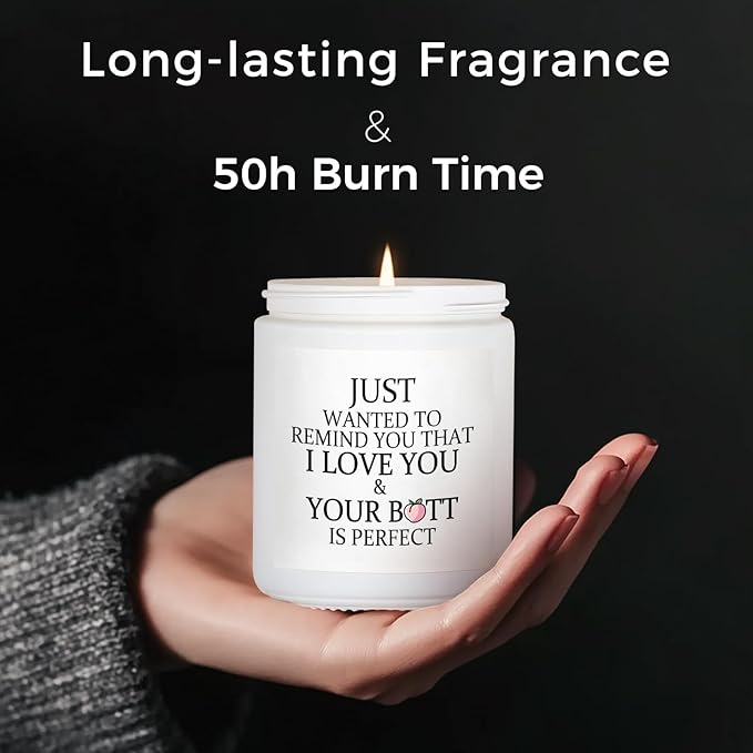 MOASITN Romantic Scented Candles for Her Him, I Love You & Your Butt is Perfect Valentines Day, Anniversary, Birthday, Christmas Candles for Girlfriend, Wife, Husband, Boyfriend, Couples
