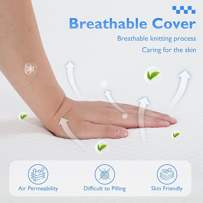 FDW 5 Inch Gel Memory Foam Mattress Medium-Firm Mattress for Pressure Relief & Cooler Sleep Mattress for Kid Adults CertiPUR-US Certified Mattress in a Box,Twin XL