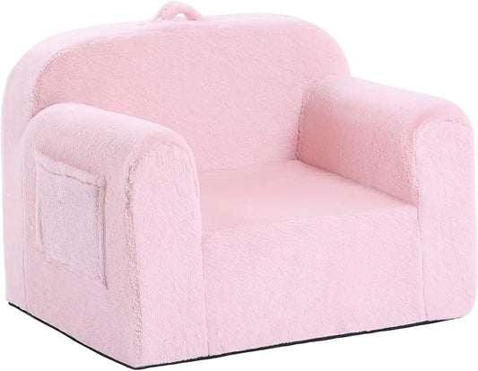 Toddler Chair Plush Kids Couch, Comfy Kids Sofa Toddler Lounger Chair for Bedroom, Convertible Toddler Couch for Girls and Boys, Reading Chair for Kids