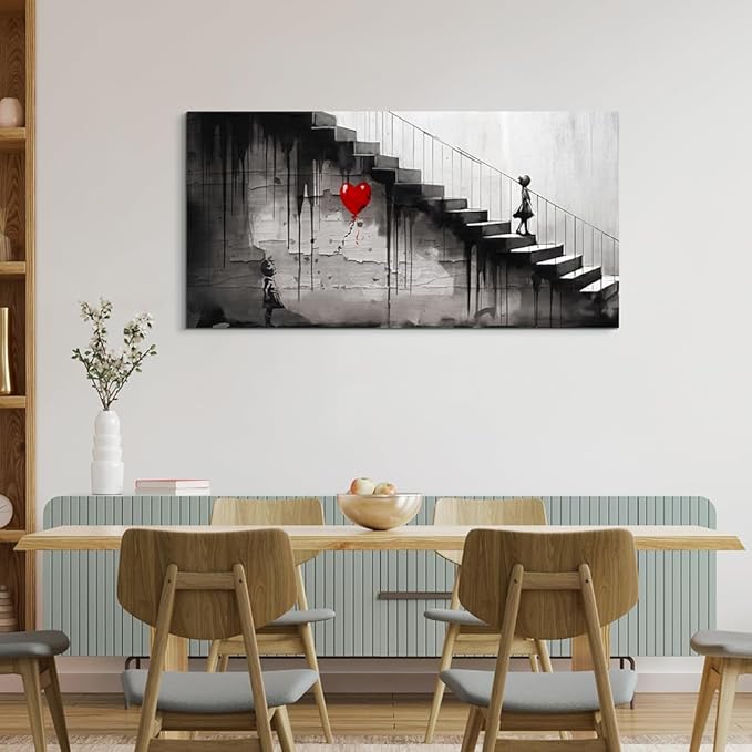 Lapremoly Canvas Wall Art For Living Room Wall Decor For Bedroom Girl Room Office Decoration Kid Graffiti Street Wall Painting Banksy Watercolor Pictures Print Artwork Modern Home Decor 20 X40 In