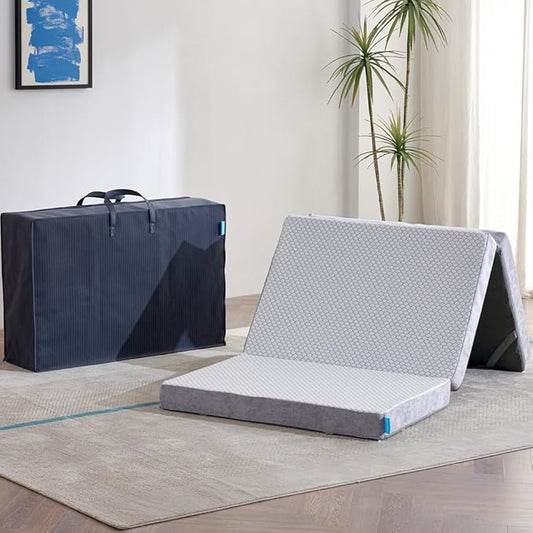 Odorless Foldable Mattress Twin XL 80" x 38" x 4", 4 Inch Folding Foam Mattress with Storage Bag, Trifold Memory Foam Mattress for RV, Guest Bed