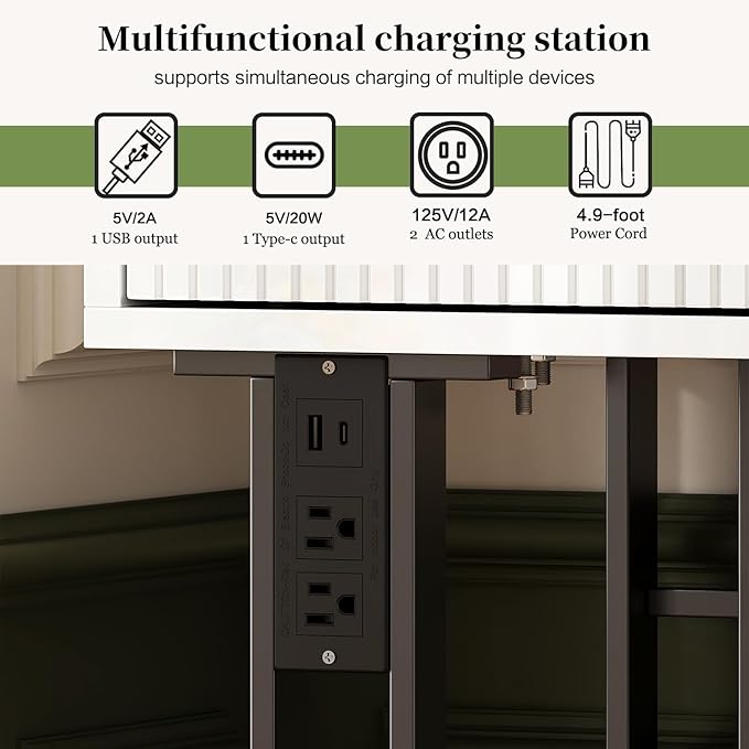 Large Vanity Desk with 3 Color Touch Screen Dimming Mirror, Vanity Desk with Charging Station, Modern Retractable Makeup Dressing Table, Makeup Table With storage shelves and 5 Sliding Drawers, White