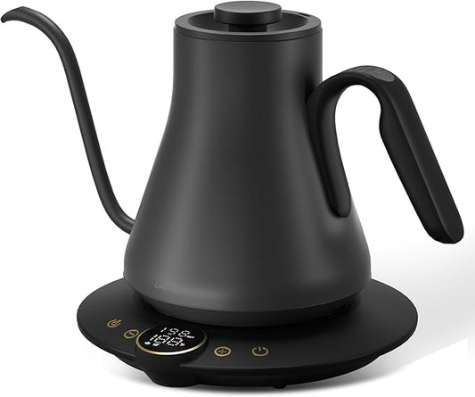 Cocinare FLOW B9 Gooseneck Electric Kettle, Precise Temperature Control for Pour-Over Coffee & Tea Brewing, Stainless Steel Interior, Rapid Heating for Boiling Water, 1500W/0.9L (Matte Black)