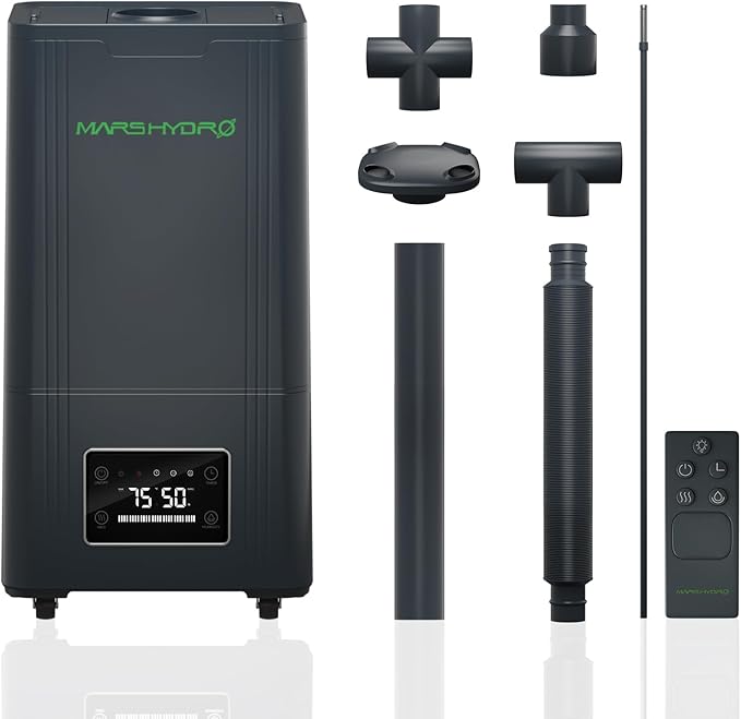MARS HYDRO Plant Humidifier 15L,with Adjustable Humidity,Timer Function,Ultrasonic Precise and Silent Operation,No-Leak Seal for Grow Tent,Indoor Planting,Greenhouse,Bedroom
