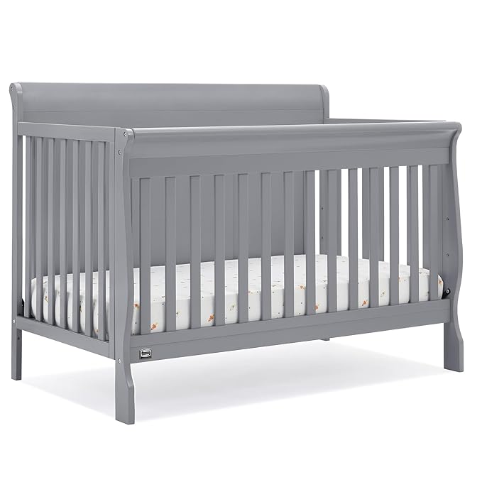 Simmons Kids Carter 6-in-1 Convertible Crib - Greenguard Gold Certified, Grey