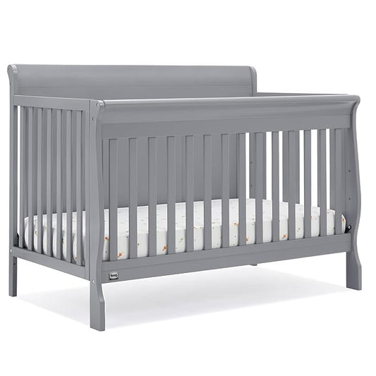 Simmons Kids Carter 6-in-1 Convertible Crib - Greenguard Gold Certified, Grey