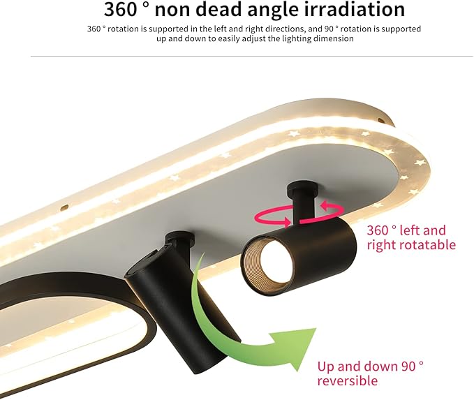 Tioolo Modern Ceiling Lamp, 45W Dimmable Ceiling Light with Remote, LED Linear Light Fixture, Acrylic Flush Mount Chandelier for Kitchen Dining Room Bedroom Corridor