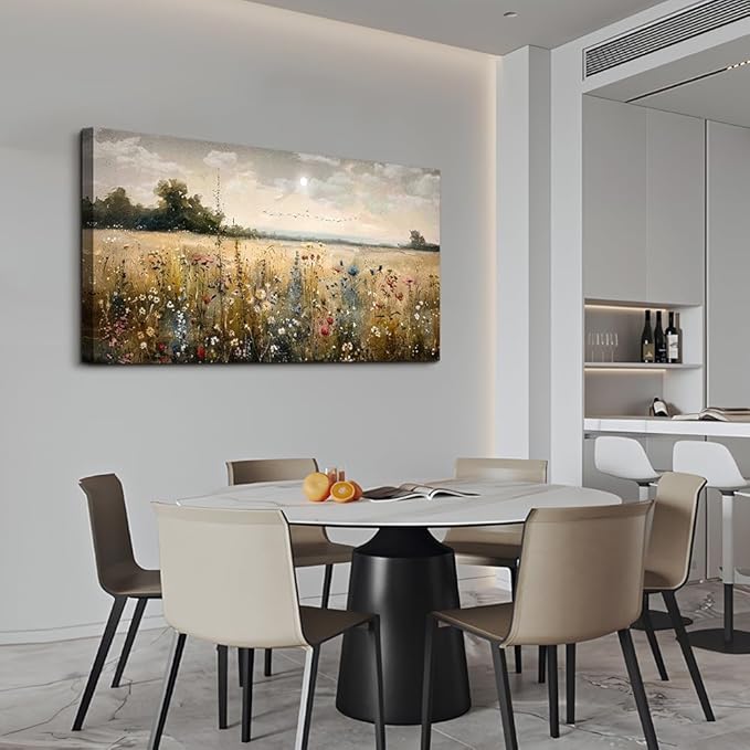 Wapluam Wall Decor For Living Room Canvas Prints Wall Art Bedroom Office Decoration Vintage Abstract Painting Rural Natural Landscape Pictures Artworks Ready To Hang Farmhouse Aesthetic Home Decor