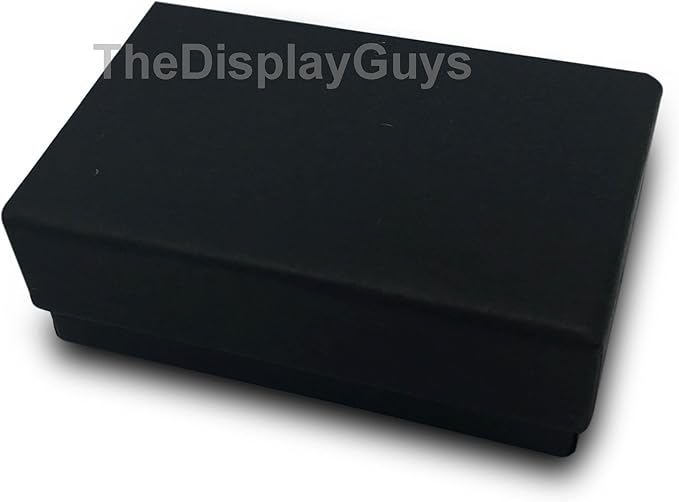 TheDisplayGuys - 100-Pack #99 Cotton Filled Cardboard Paper Jewelry Boxes Gift Case - Matte Black (5 Sizes Assortment) - for Shipping or Storage