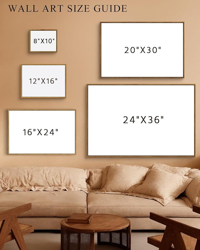 InSimSea Framed Canvas Wall Art Vintage Decor, Nature Landscape Paintings Artwork, Large Prints, Vintage Farmhouse Decor, Retro Wall Decoration for Bedroom Living Room Bathroom, 20"x30"