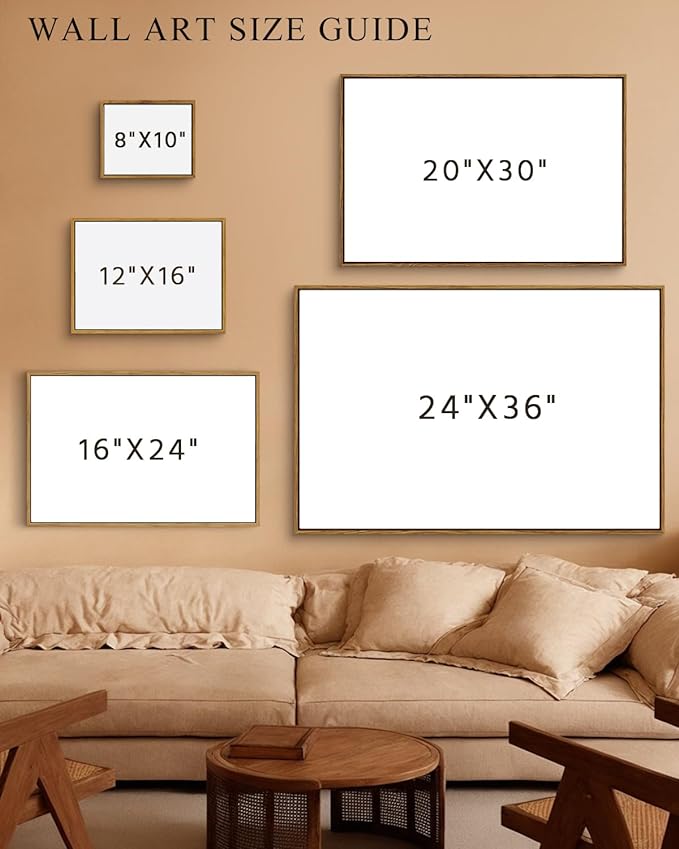 InSimSea Framed Canvas Wall Art Vintage Decor, Prairie Mountain Landscape Paintings, Large Prints, Farmhouse Decor, Natural Scenery Hanging Wall Decorations for Living Room Bedroom, 20"x30"