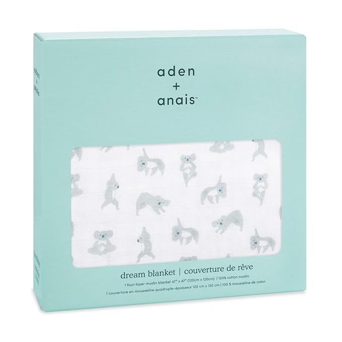 aden + anais Boutique Dream Blanket, Boutique Muslin Baby Blankets, Ideal Newborn Nursery & Crib Blanket, Unisex Toddler & Infant Bedding, Shower & Registry Gift, Now + Zen-Koalas + Medallion